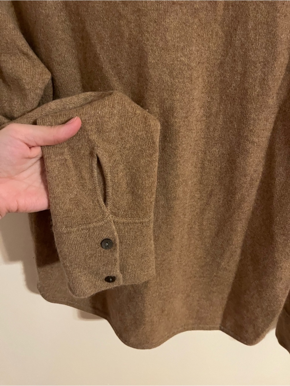 Valerie Stevens Brown Cashmere Button-Front Collared Cardigan - Picture 7 of 9